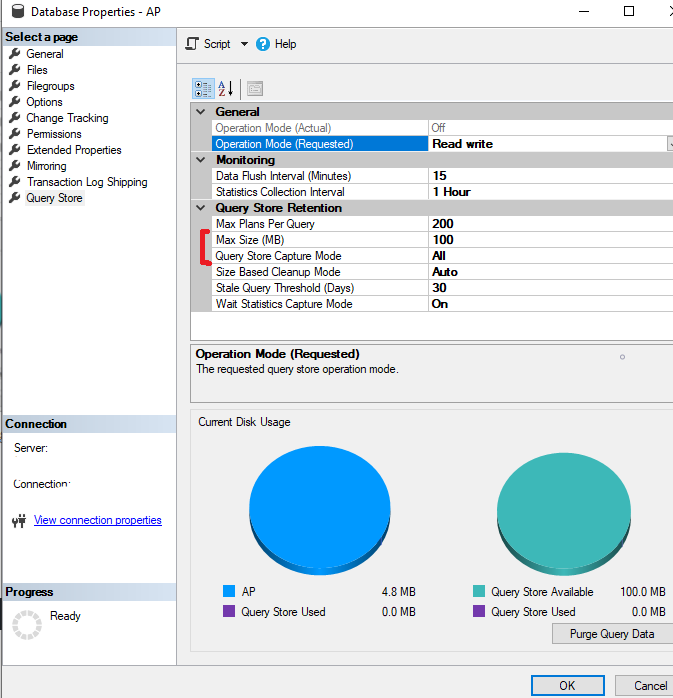 Query Store Defaults