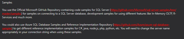 SQL Server 2019 Installer Links to Sample Databases