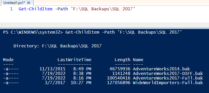 Last Database Backups Via PowerShell